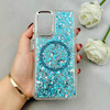 قاب گوشی Galaxy A32 4G سامسونگ اورجینال Fashion Case مگ سیف دار رزینی لنز کرومی شاین آبی کد 118808