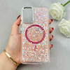 قاب گوشی Galaxy S20 FE - Galaxy S21 FE سامسونگ اورجینال Fashion Case مگ سیف دار رزینی لنز کرومی شاین صورتی کد 118817