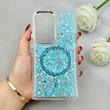 قاب گوشی Galaxy S24 Ultra سامسونگ اورجینال Fashion Case مگ سیف دار رزینی لنز کرومی شاین آبی کد 118826
