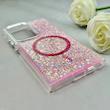 قاب گوشی Galaxy S24 Ultra سامسونگ اورجینال Fashion Case مگ سیف دار رزینی لنز کرومی شاین صورتی کد 118827
