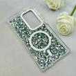 قاب گوشی Galaxy S24 Ultra سامسونگ اورجینال Fashion Case مگ سیف دار رزینی لنز کرومی شاین مشکی کد 118828