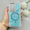قاب گوشی Galaxy S25 Ultra سامسونگ اورجینال Fashion Case مگ سیف دار رزینی لنز کرومی شاین آبی کد 118832