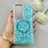 قاب گوشی Galaxy S23 Ultra سامسونگ اورجینال Fashion Case مگ سیف دار رزینی لنز کرومی شاین آبی کد 118835