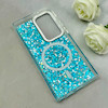 قاب گوشی Galaxy S23 Ultra سامسونگ اورجینال Fashion Case مگ سیف دار رزینی لنز کرومی شاین آبی کد 118835
