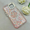 قاب گوشی iPhone 13 - iPhone 14 آیفون اورجینال Fashion Case مگ سیف دار رزینی لنز کرومی شاین صورتی کد 118842