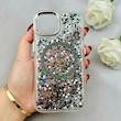 قاب گوشی iPhone 13 - iPhone 14 آیفون اورجینال Fashion Case مگ سیف دار رزینی لنز کرومی شاین مشکی کد 118843