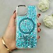 قاب گوشی iPhone 13 - iPhone 14 آیفون اورجینال Fashion Case مگ سیف دار رزینی لنز کرومی شاین آبی کد 118844