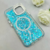 قاب گوشی iPhone 13 - iPhone 14 آیفون اورجینال Fashion Case مگ سیف دار رزینی لنز کرومی شاین آبی کد 118844