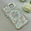 قاب گوشی iPhone 13 - iPhone 14 آیفون اورجینال Fashion Case مگ سیف دار رزینی لنز کرومی شاین نقره ای کد 118845