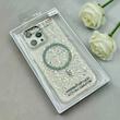 قاب گوشی iPhone 16 Pro Max آیفون اورجینال Fashion Case مگ سیف دار رزینی لنز کرومی شاین نقره ای کد 118854