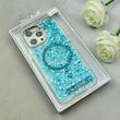 قاب گوشی iPhone 16 Pro Max آیفون اورجینال Fashion Case مگ سیف دار رزینی لنز کرومی شاین آبی کد 118855