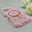 قاب گوشی iPhone 16 آیفون اورجینال Fashion Case مگ سیف دار رزینی لنز کرومی شاین صورتی کد 118863