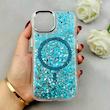 قاب گوشی iPhone 15 آیفون اورجینال Fashion Case مگ سیف دار رزینی لنز کرومی شاین آبی کد 118867