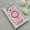 قاب گوشی iPhone 15 آیفون اورجینال Fashion Case مگ سیف دار رزینی لنز کرومی شاین صورتی کد 118868