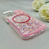 قاب گوشی iPhone 15 آیفون اورجینال Fashion Case مگ سیف دار رزینی لنز کرومی شاین صورتی کد 118868