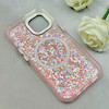 قاب گوشی iPhone 15 آیفون اورجینال Fashion Case مگ سیف دار رزینی لنز کرومی شاین صورتی کد 118868