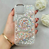 قاب گوشی iPhone 15 آیفون اورجینال Fashion Case مگ سیف دار رزینی لنز کرومی شاین نقره ای کد 118869