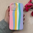 قاب گوشی iPhone 13 Pro آیفون سیلیکونی اورجینال رنگین کمانی پاک کنی درجه یک زیربسته محافظ لنز دار کد 119034