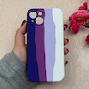 قاب گوشی iPhone 13 آیفون سیلیکونی اورجینال رنگین کمانی پاک کنی درجه یک زیربسته محافظ لنز دار کد 119058