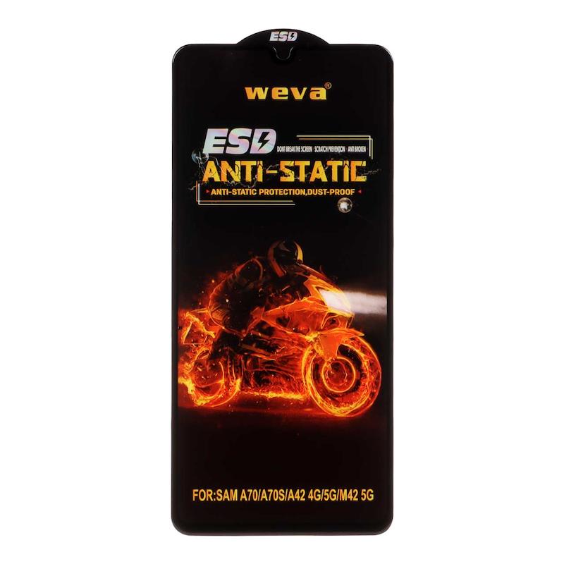 گلس گوشی Galaxy A70 / A70S / A42 / M42 سامسونگ شیشه ای ESD ویوا WEVA مدل Anti Static اورجینال کد 130057
