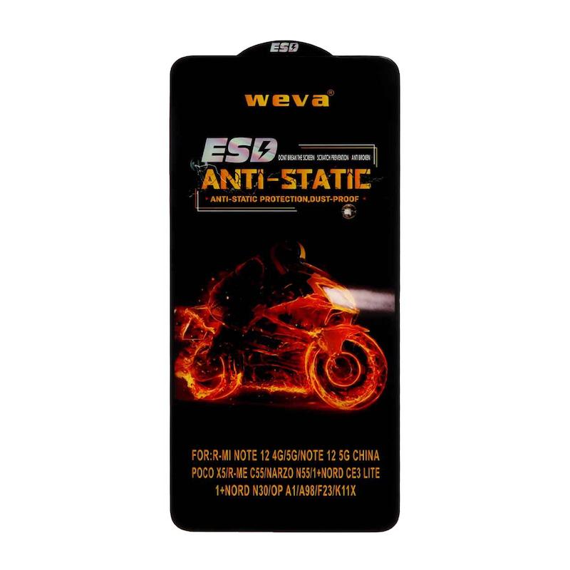 گلس گوشی Redmi Note 12 4G / Redmi Note 12 5G / Poco X5 شیائومی شیشه ای ESD ویوا WEVA مدل Anti Static اورجینال کد 130064