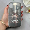 قاب گوشی iPhone X - iPhone XS آیفون فانتزی براق IMD الماسی لاکچری سخت HARD طرح NYC کد 117672