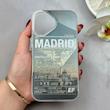 قاب گوشی iPhone 16 آیفون فانتزی براق IMD الماسی لاکچری سخت HARD طرح MADRID کد 117705
