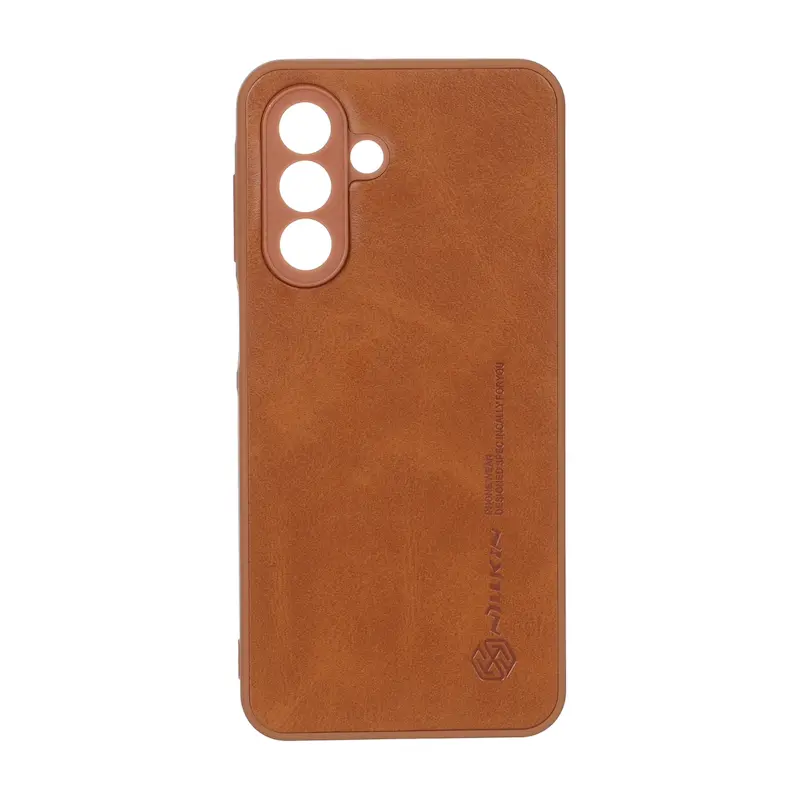 قاب گوشی Galaxy A17 سامسونگ اورجینال HARD طرح چرمی نیلکین Nillkin محافظ لنزدار قهوه ای کد 117459