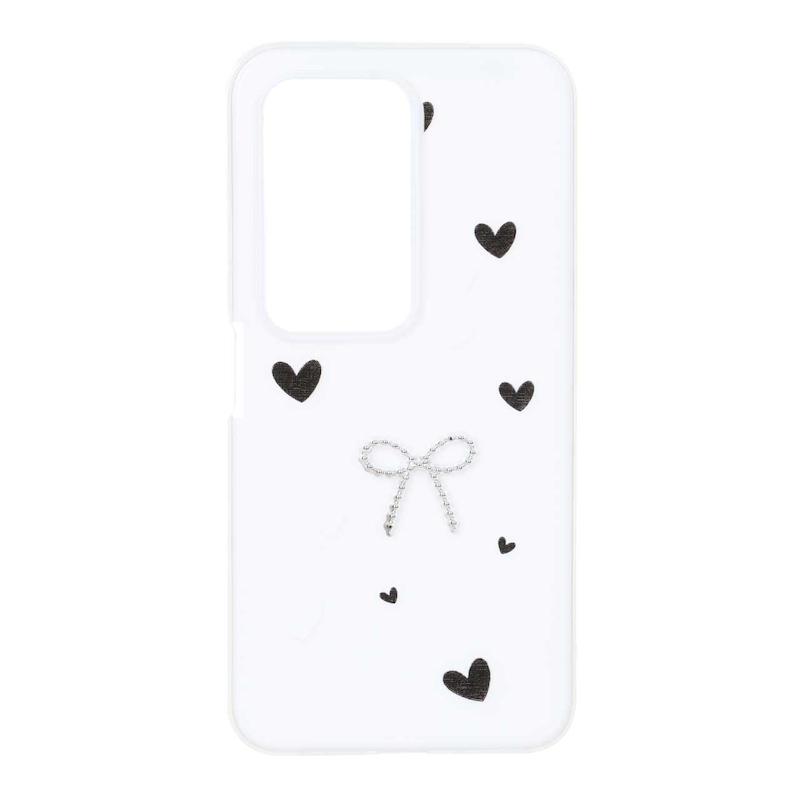 قاب گوشی Redmi 15 4G شیائومی دو لایه مات قلبی پاپیون برجسته سفید کد 117362