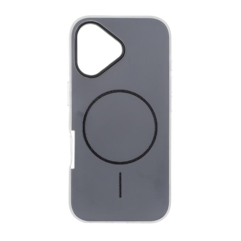 قاب گوشی iPhone 16 آیفون اورجینال پاستیلی مات طرح مگ سیف دوتیکه مشکی کد 117386