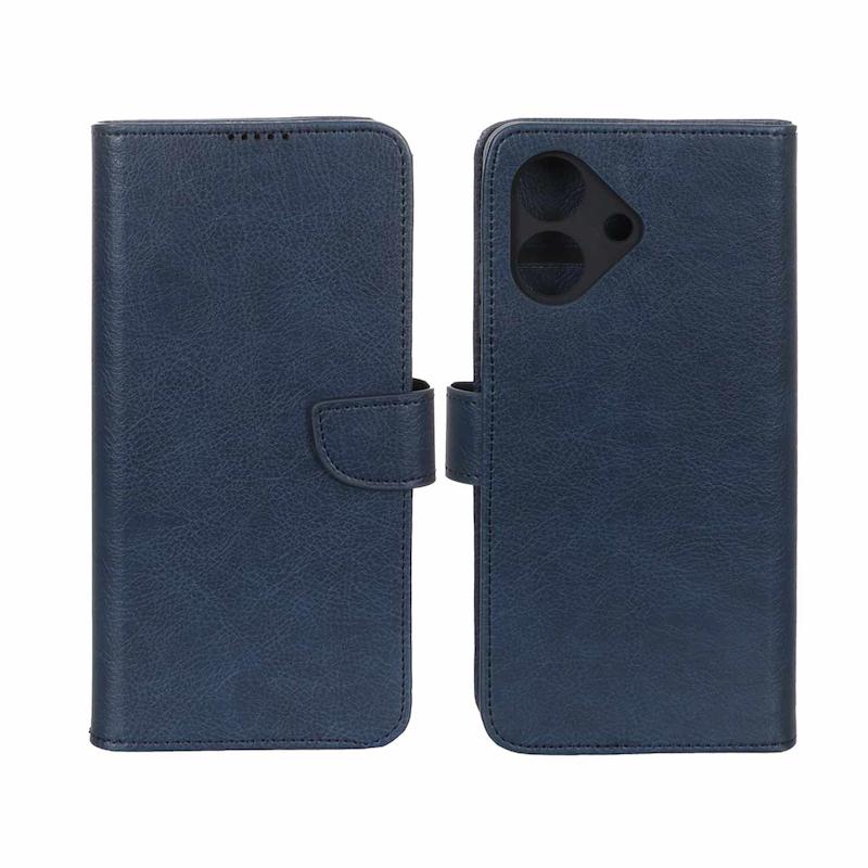 کیف گوشی Honor Play 10 آنر مگنتی طرح چرم کتابی محافظ لنزدار سرمه ای کد 117428
