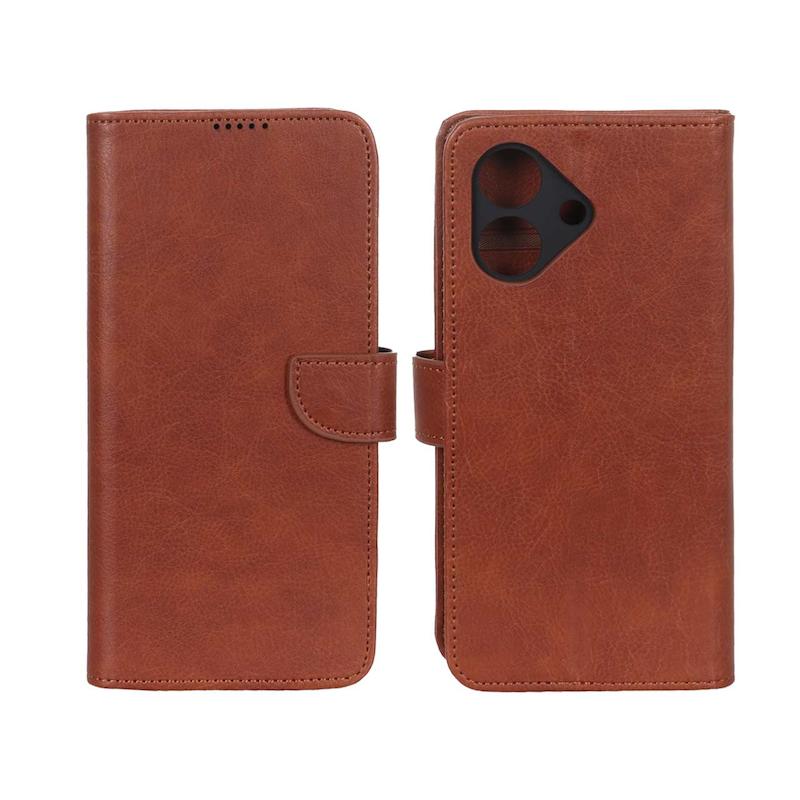 کیف گوشی Honor Play 10 آنر مگنتی طرح چرم کتابی محافظ لنزدار قهوه ای کد 117430