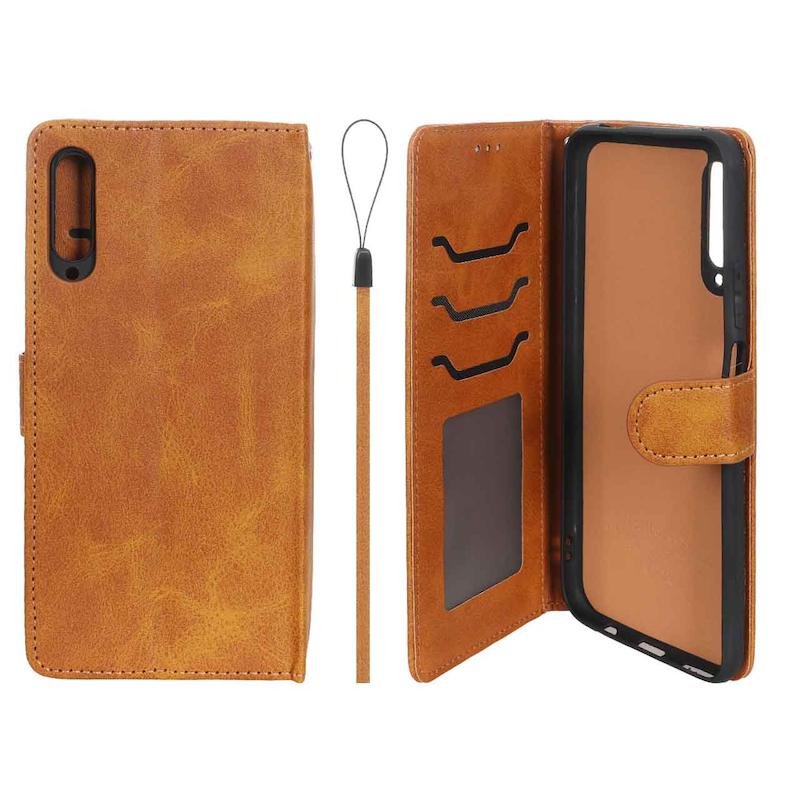 کیف گوشی Honor 9x Pro - Y9S هوآوی مگنتی طرح چرم کتابی محافظ لنزدار عسلی کد 117434