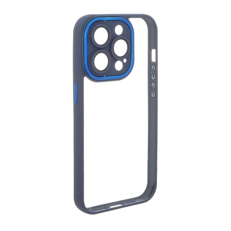 قاب گوشی iPhone 15 Pro آیفون متال کیس Metal پشت طلق شفاف شیشه ای محافظ لنزدار سرمه ای کد 96566