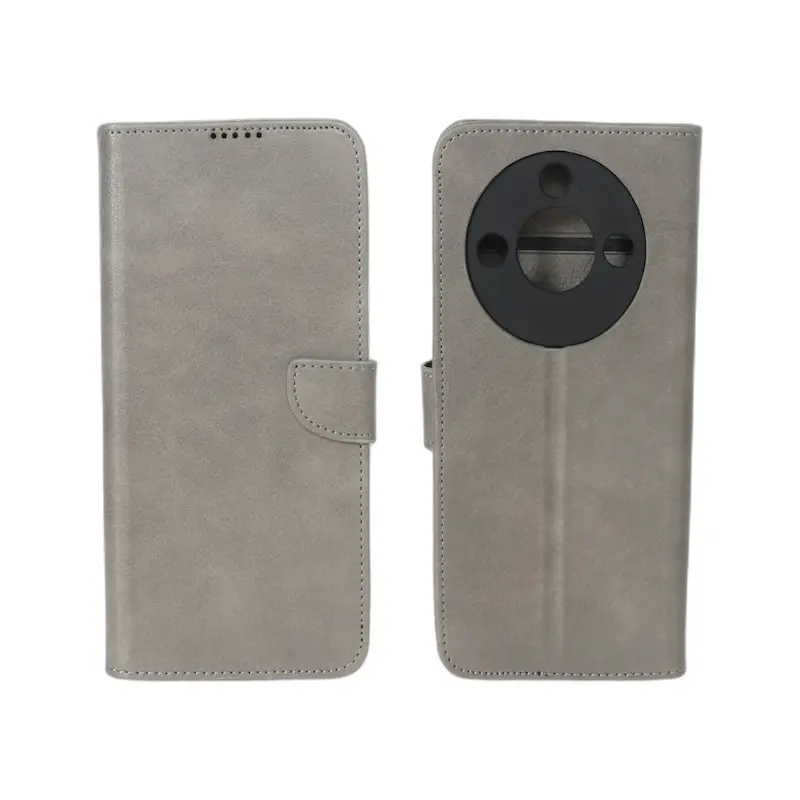 کیف گوشی Honor X9C Smart آنر مگنتی طرح چرم کتابی محافظ لنزدار طوسی کد 117438
