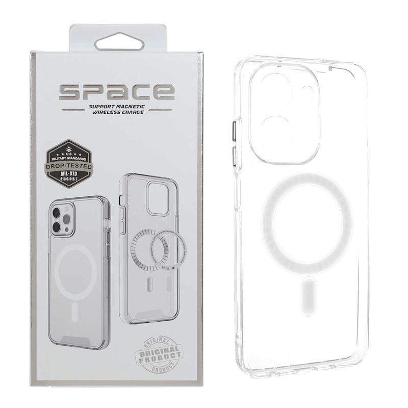 قاب گوشی Redmi A5 - Poco C71 شیائومی اورجینال اسپیس مگ سیف Space Magsafe طرح طلقی شیشه ای شفاف کد 96608