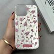 قاب گوشی iPhone 12 Pro Max آیفون پشت طلق HARD براق IMD فانتزی لیزری کپسولی طرح گل کد 120413