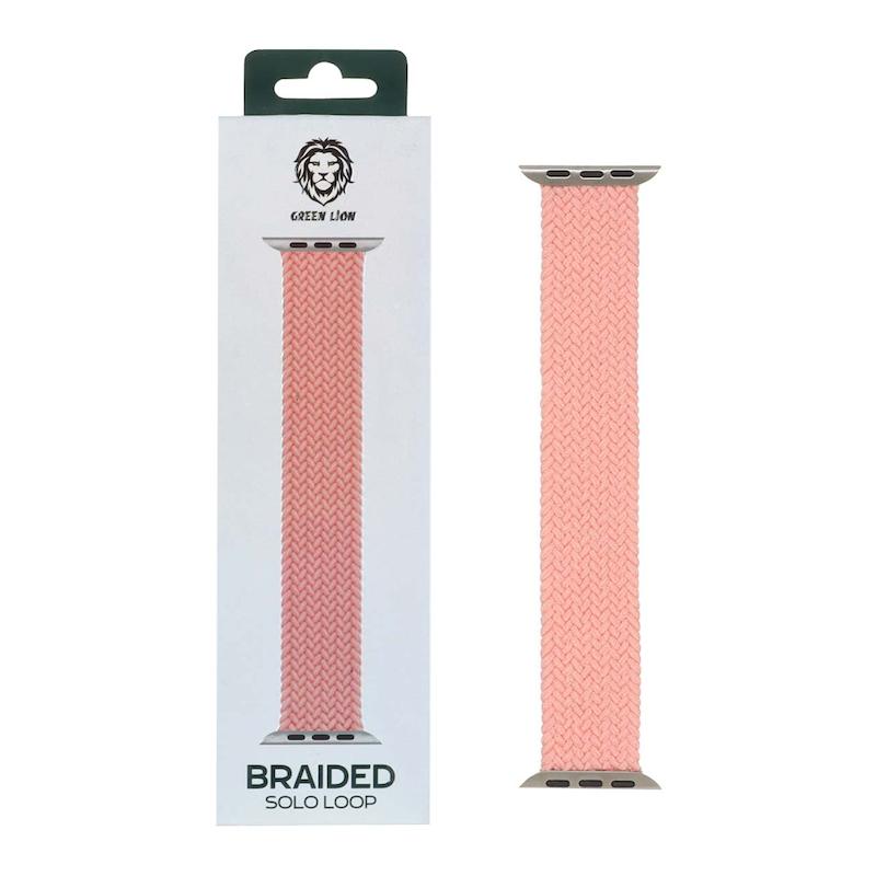 بند اپل واچ سایز 42 - 44 - 45 - 46 - 49 میلیمتری اوریجنال Braided Green Lion صورتی روشن کد 96834