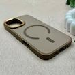 قاب گوشی iPhone 17 آیفون اورجینال Premium Case پشت سیلیکونی پاک کنی مگ سیف اورجینال لنزمتال نسکافه ای کد E21-119407