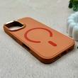قاب گوشی iPhone 17 آیفون اورجینال Premium Case پشت سیلیکونی پاک کنی مگ سیف اورجینال لنزمتال نارنجی کد E21-119410