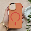 قاب گوشی iPhone 16 آیفون اورجینال Premium Case پشت سیلیکونی پاک کنی مگ سیف اورجینال لنزمتال نارنجی کد E21-119411