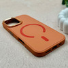 قاب گوشی iPhone 16 آیفون اورجینال Premium Case پشت سیلیکونی پاک کنی مگ سیف اورجینال لنزمتال نارنجی کد E21-119411