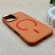 قاب گوشی iPhone 16 آیفون اورجینال Premium Case پشت سیلیکونی پاک کنی مگ سیف اورجینال لنزمتال نارنجی کد E21-119411