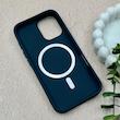 قاب گوشی iPhone 16 آیفون اورجینال Premium Case پشت سیلیکونی پاک کنی مگ سیف اورجینال لنزمتال سرمه ای کد E21-119415