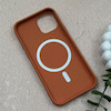 قاب گوشی iPhone 12 - iPhone 12 Pro آیفون اورجینال Premium Case پشت سیلیکونی پاک کنی مگ سیف اورجینال لنزمتال نارنجی کد 119420