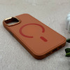 قاب گوشی iPhone 13 - iPhone 14 آیفون اورجینال Premium Case پشت سیلیکونی پاک کنی مگ سیف اورجینال لنزمتال نارنجی کد 119424