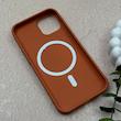 قاب گوشی iPhone 13 - iPhone 14 آیفون اورجینال Premium Case پشت سیلیکونی پاک کنی مگ سیف اورجینال لنزمتال نارنجی کد 119424