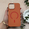قاب گوشی iPhone 12 Pro Max آیفون اورجینال Premium Case پشت سیلیکونی پاک کنی مگ سیف اورجینال لنزمتال نارنجی کد 119436