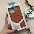 قاب گوشی iPhone 12 Pro Max آیفون اورجینال Premium Case پشت سیلیکونی پاک کنی مگ سیف اورجینال لنزمتال نارنجی کد 119436