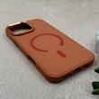 قاب گوشی iPhone 16 Pro Max آیفون اورجینال Premium Case پشت سیلیکونی پاک کنی مگ سیف اورجینال لنزمتال نارنجی کد E21-119449